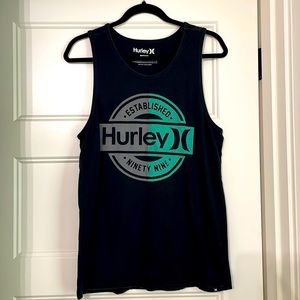 Hurley Black and Green Tank Top